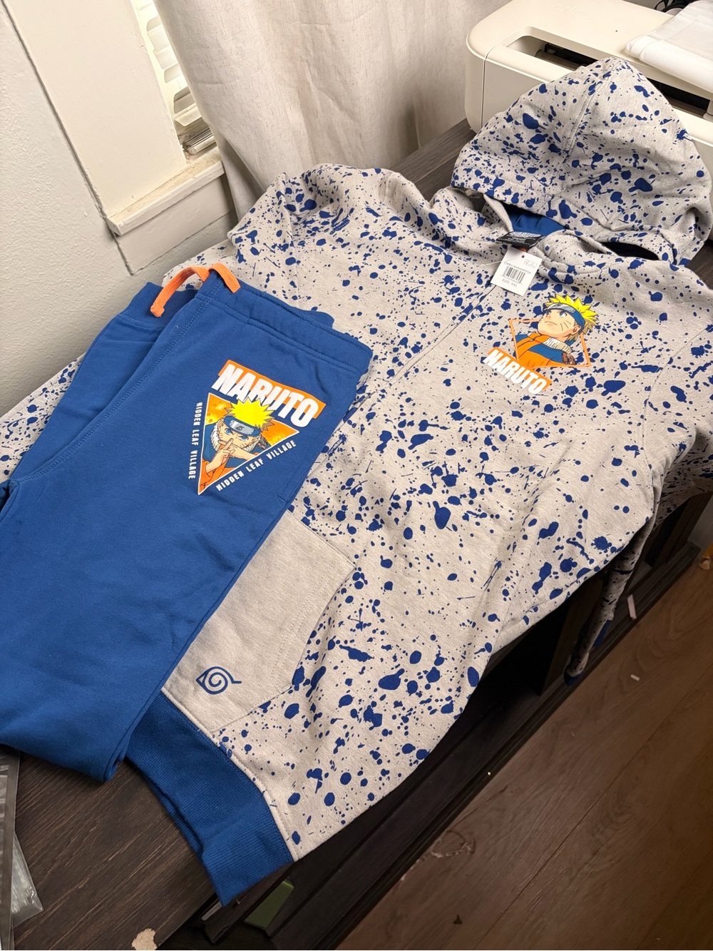 Naruto blue, orange and grey track suit size XXL (18/20) NWT speckled warm sweat